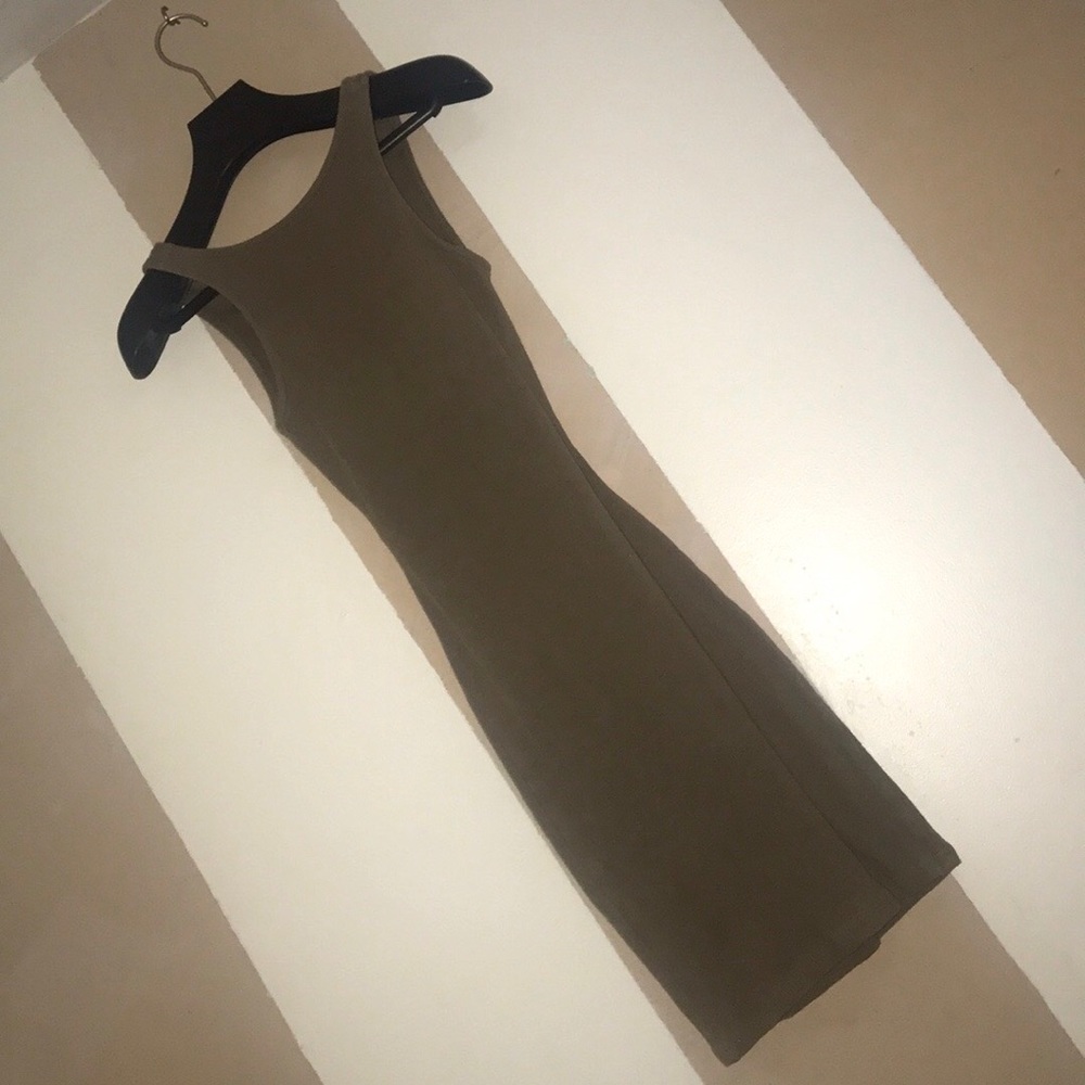 Ribbed Olive green dress